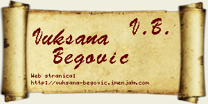 Vuksana Begović vizit kartica